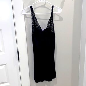 EUC Simple Black Size L Large Lace Chemise Nightgown